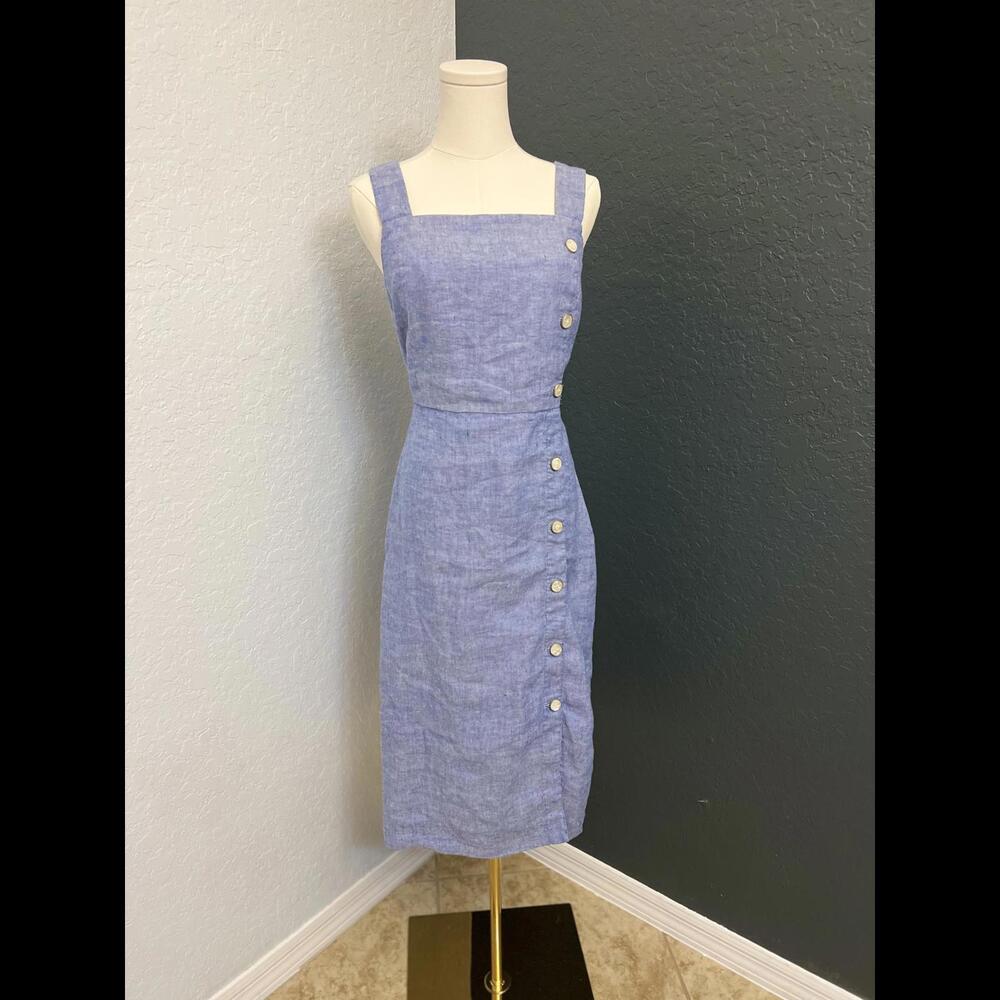 J. Mclaughlin Chic Square Neck Button Down Linen … - image 1